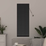vidaXL Jaluzea pentru Fereastră cu perdele Manual Negru Aluminiu vidaXL Jaluzea pentru Fereastră cu perdele Manual Negru Aluminiu