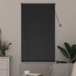 vidaXL Jaluzea pentru Fereastră cu perdele Manual Negru Aluminiu vidaXL Jaluzea pentru Fereastră cu perdele Manual Negru Aluminiu