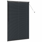 vidaXL Jaluzea pentru Fereastră cu perdele Manual Negru Aluminiu