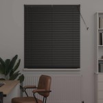vidaXL Jaluzea pentru Fereastră cu perdele Manual Negru Aluminiu vidaXL Jaluzea pentru Fereastră cu perdele Manual Negru Aluminiu