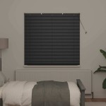 vidaXL Jaluzea pentru Fereastră cu perdele Manual Negru Aluminiu vidaXL Jaluzea pentru Fereastră cu perdele Manual Negru Aluminiu