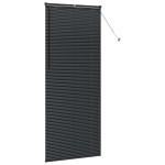vidaXL Jaluzea pentru Fereastră cu perdele Manual Negru Aluminiu vidaXL Jaluzea pentru Fereastră cu perdele Manual Negru Aluminiu