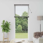 vidaXL Jaluzea pentru Fereastră cu perdele Manual Negru Aluminiu