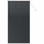 vidaXL Jaluzea pentru Fereastră cu perdele Manual Negru Aluminiu vidaXL Jaluzea pentru Fereastră cu perdele Manual Negru Aluminiu