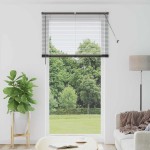 vidaXL Jaluzea pentru Fereastră cu perdele Manual Negru Aluminiu vidaXL Jaluzea pentru Fereastră cu perdele Manual Negru Aluminiu
