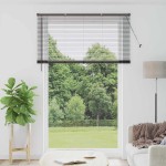 vidaXL Jaluzea pentru Fereastră cu perdele Manual Negru Aluminiu vidaXL Jaluzea pentru Fereastră cu perdele Manual Negru Aluminiu