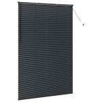 vidaXL Jaluzea pentru Fereastră cu perdele Manual Negru Aluminiu vidaXL Jaluzea pentru Fereastră cu perdele Manual Negru Aluminiu