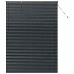 vidaXL Jaluzea pentru Fereastră cu perdele Manual Negru Aluminiu vidaXL Jaluzea pentru Fereastră cu perdele Manual Negru Aluminiu