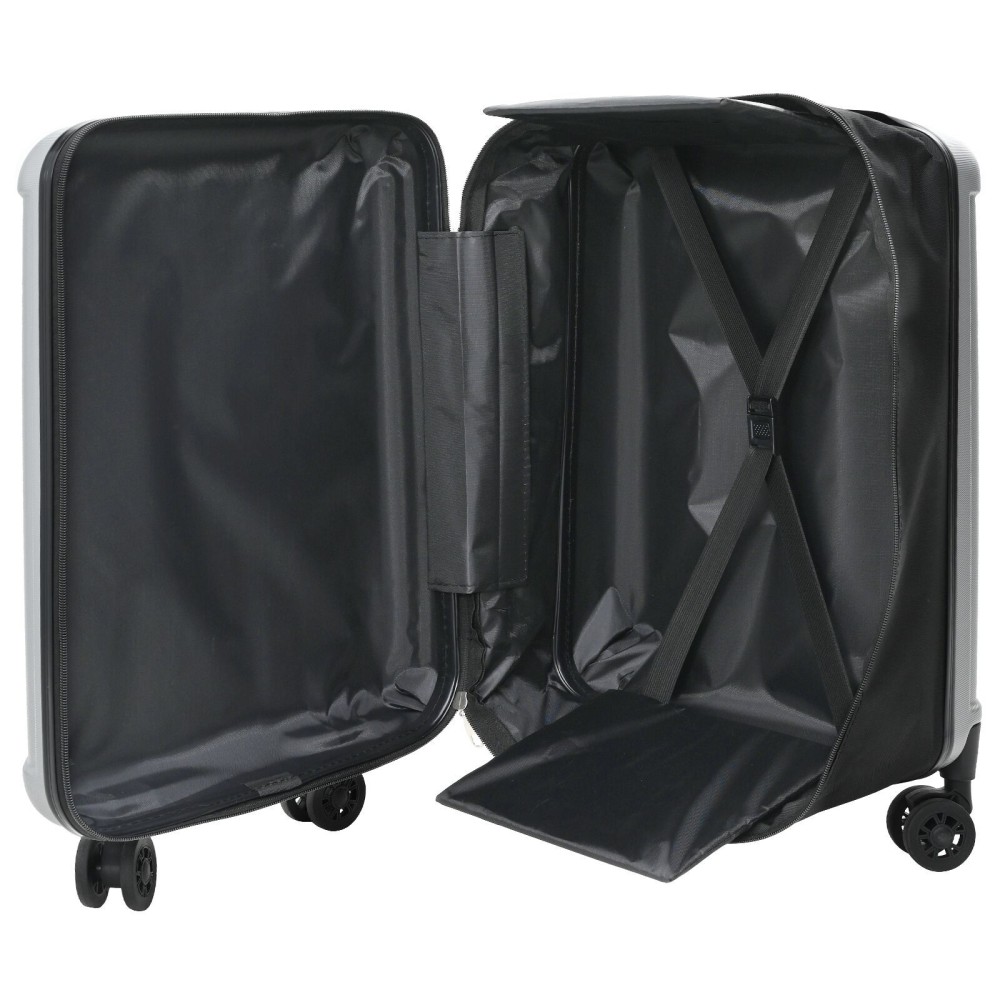 vidaXL Valiză Pliabilă Carcasa Dura 24'' Argintie 43x27x66 cm ABS