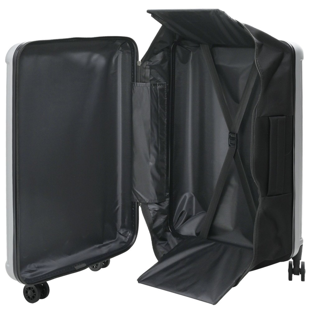 vidaXL Valiză pliabilă carcasă tare 28'' Argintie 50x30x76 cm ABS