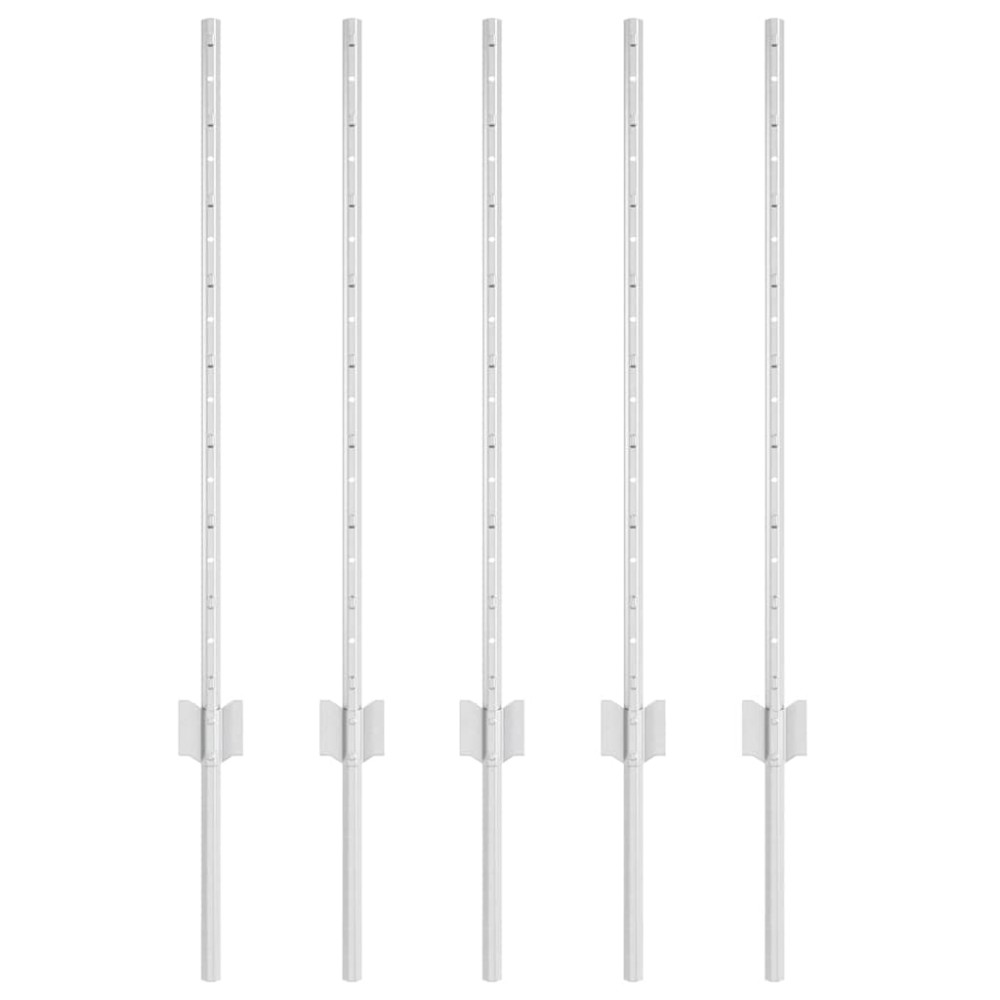 vidaXL Stâlpi de Gard , 5 buc U-Channel, 80 cm din Oțel Galvanizat