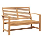 vidaXL Bancă de grădină Maro 110 x 64 x 76.5 cm Lemn masiv de tec vidaXL Bancă de grădină Maro 110 x 64 x 76.5 cm Lemn masiv de tec