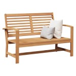 vidaXL Bancă de grădină Maro 110 x 64 x 76.5 cm Lemn masiv de tec vidaXL Bancă de grădină Maro 110 x 64 x 76.5 cm Lemn masiv de tec