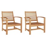vidaXL Scaune de grădină 2 pcs natural 60 x 65 x 76.5 cm vidaXL Scaune de grădină 2 pcs natural 60 x 65 x 76.5 cm
