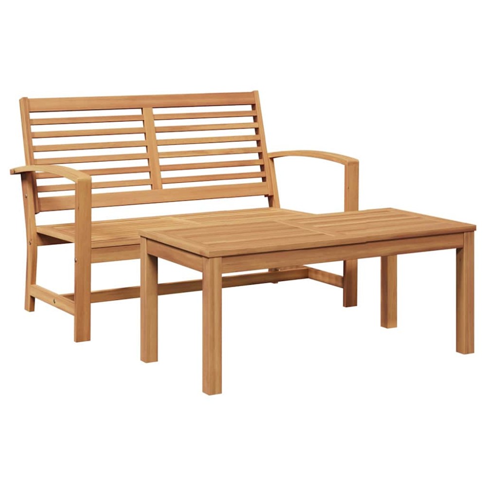 vidaXL Set de canapele pentru grădină 2 pcs natural Lemn masiv de tec