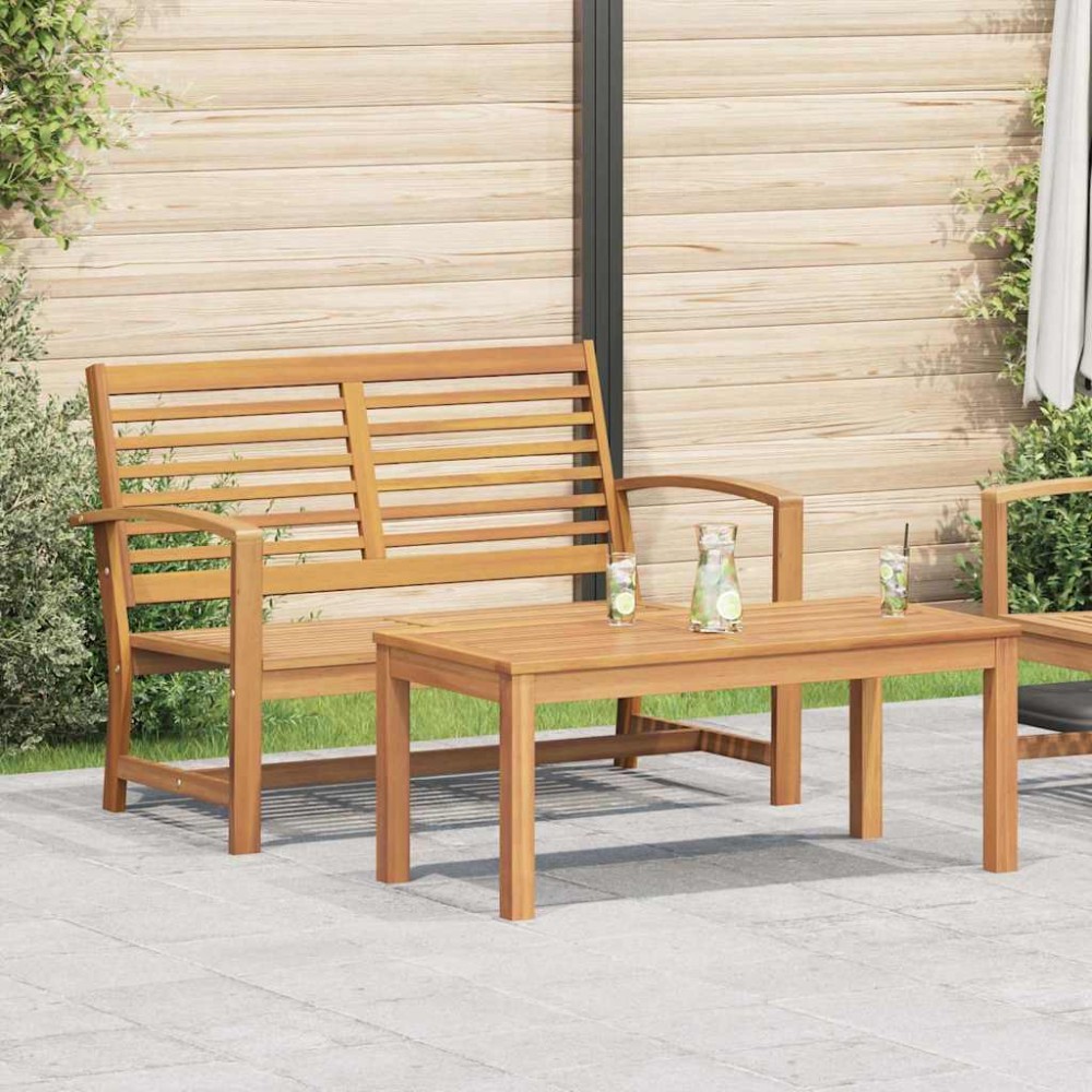 vidaXL Set de canapele pentru grădină 2 pcs natural Lemn masiv de tec