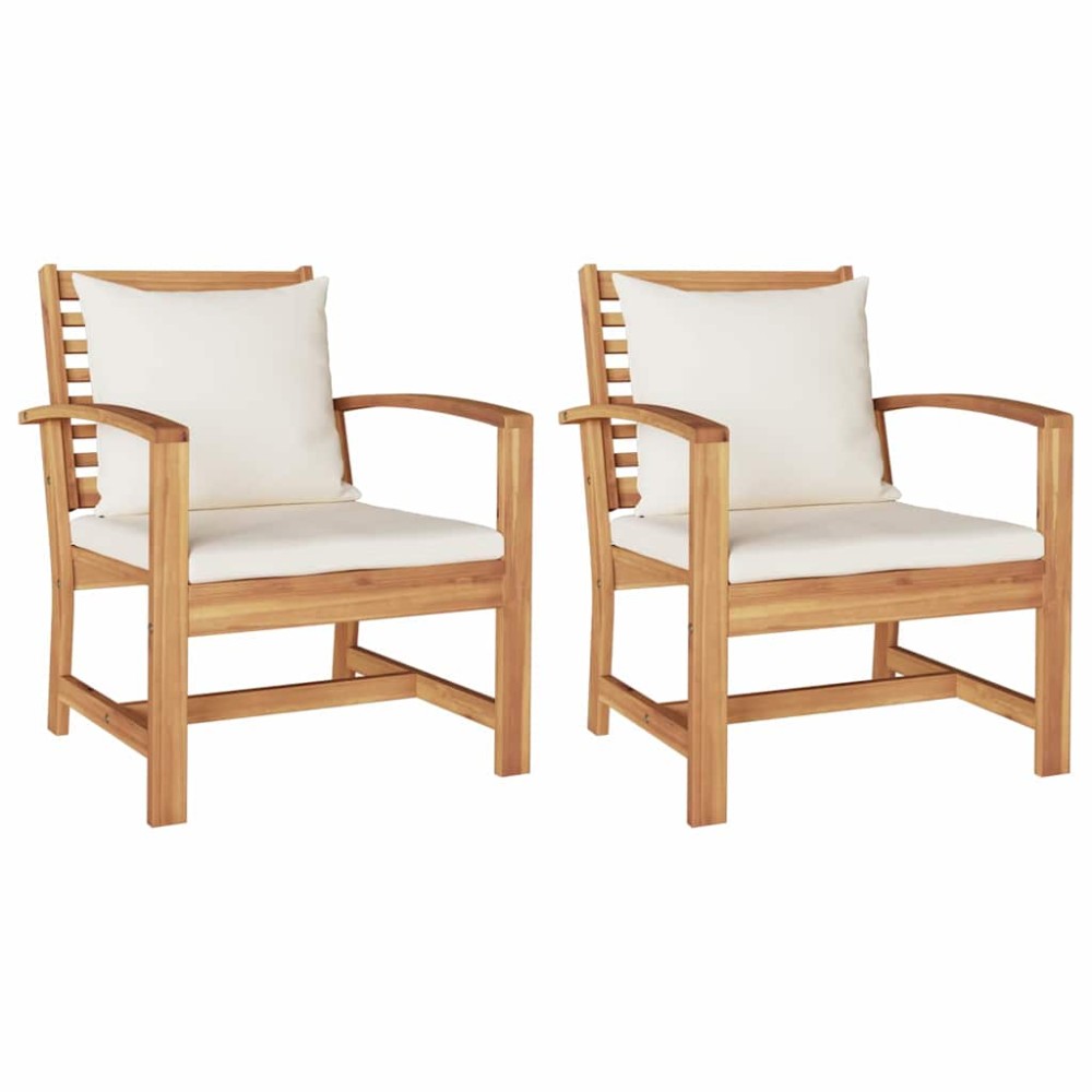 vidaXL Scaune de grădină 2 pcs natural 60 x 65 x 76.5 cm