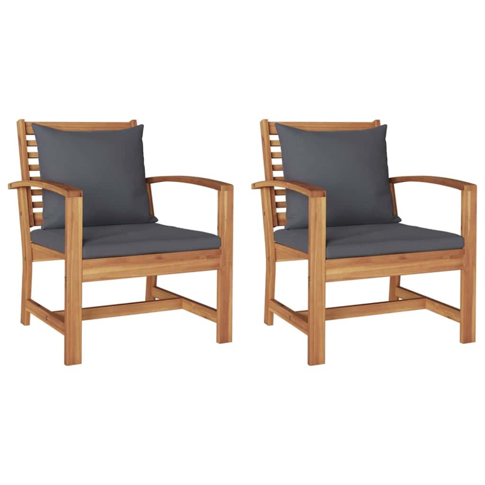 vidaXL Scaune de grădină 2 pcs natural 60 x 65 x 76.5 cm