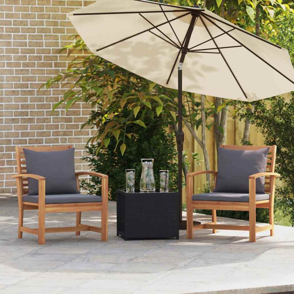 vidaXL Scaune de grădină 2 pcs natural 60 x 65 x 76.5 cm