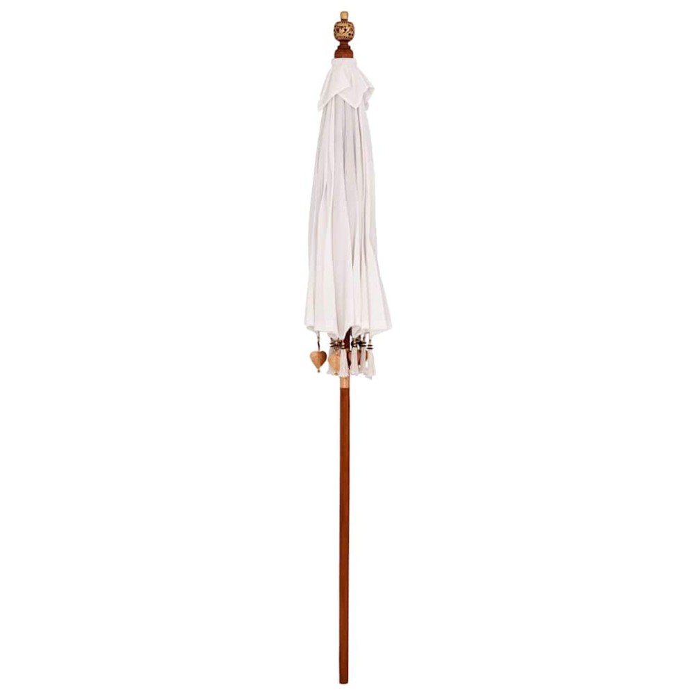 vidaXL Umbrelă de soare Manual Crem x 250 cm Bumbac și lemn masiv