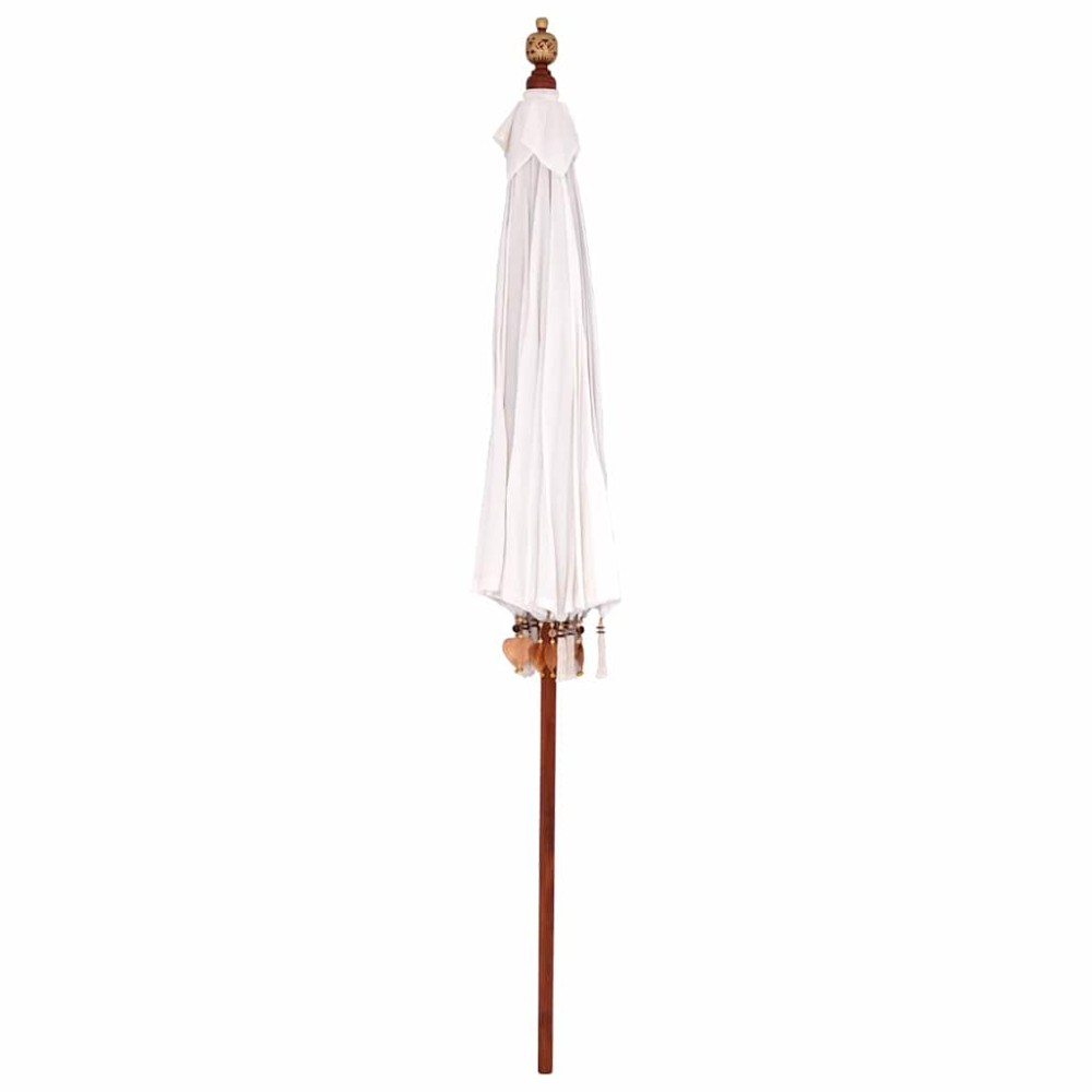 vidaXL Umbrelă de soare Manual Crem x 250 cm Bumbac și lemn masiv