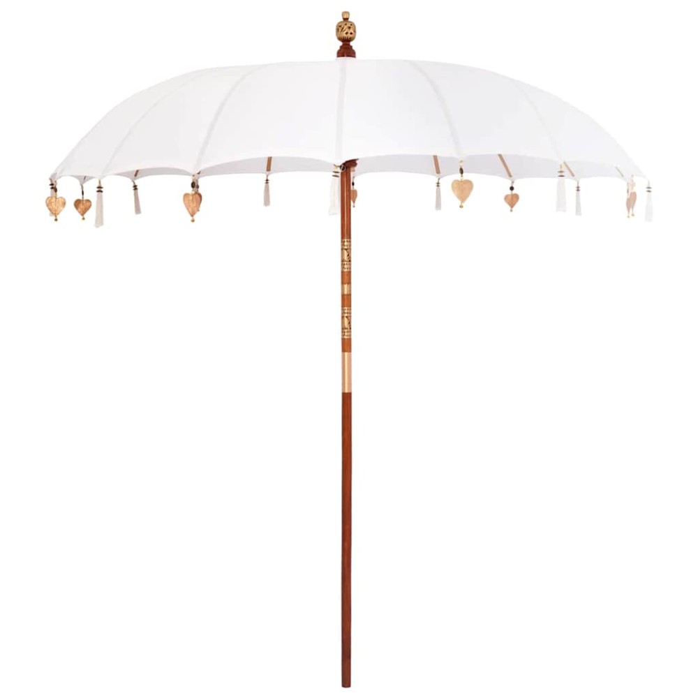 vidaXL Umbrelă de soare Manual Crem x 250 cm Bumbac și lemn masiv