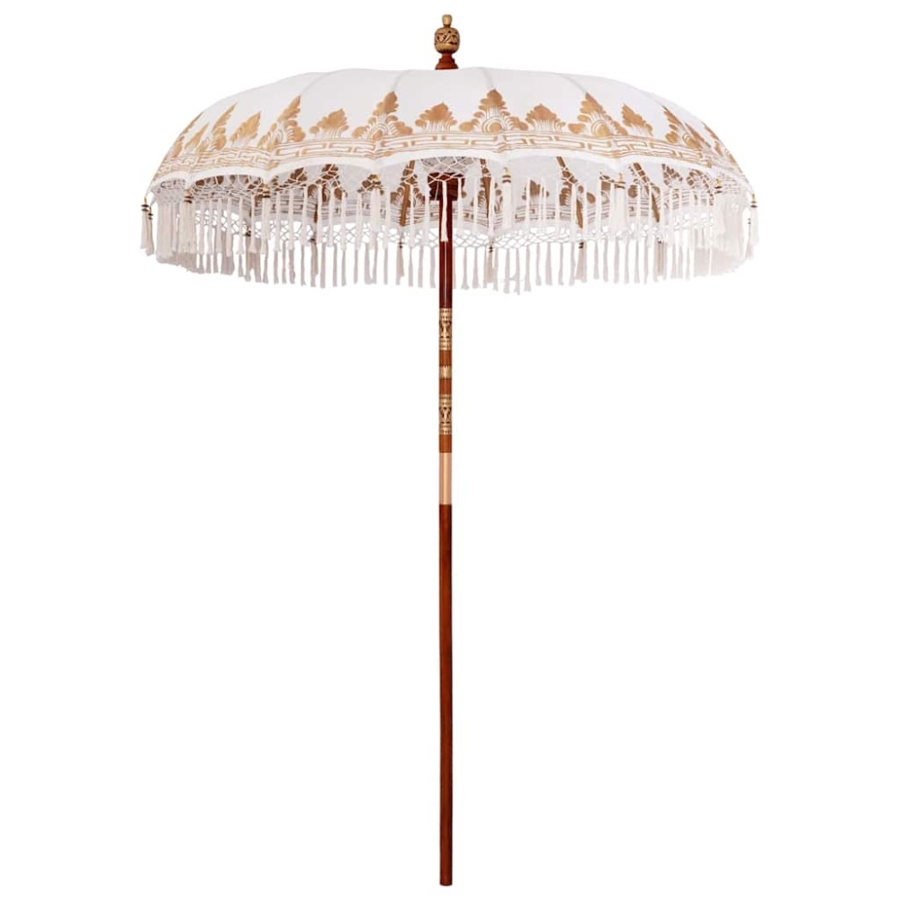 vidaXL Umbrelă de soare Manual Crem x 250 cm Bumbac și lemn masiv