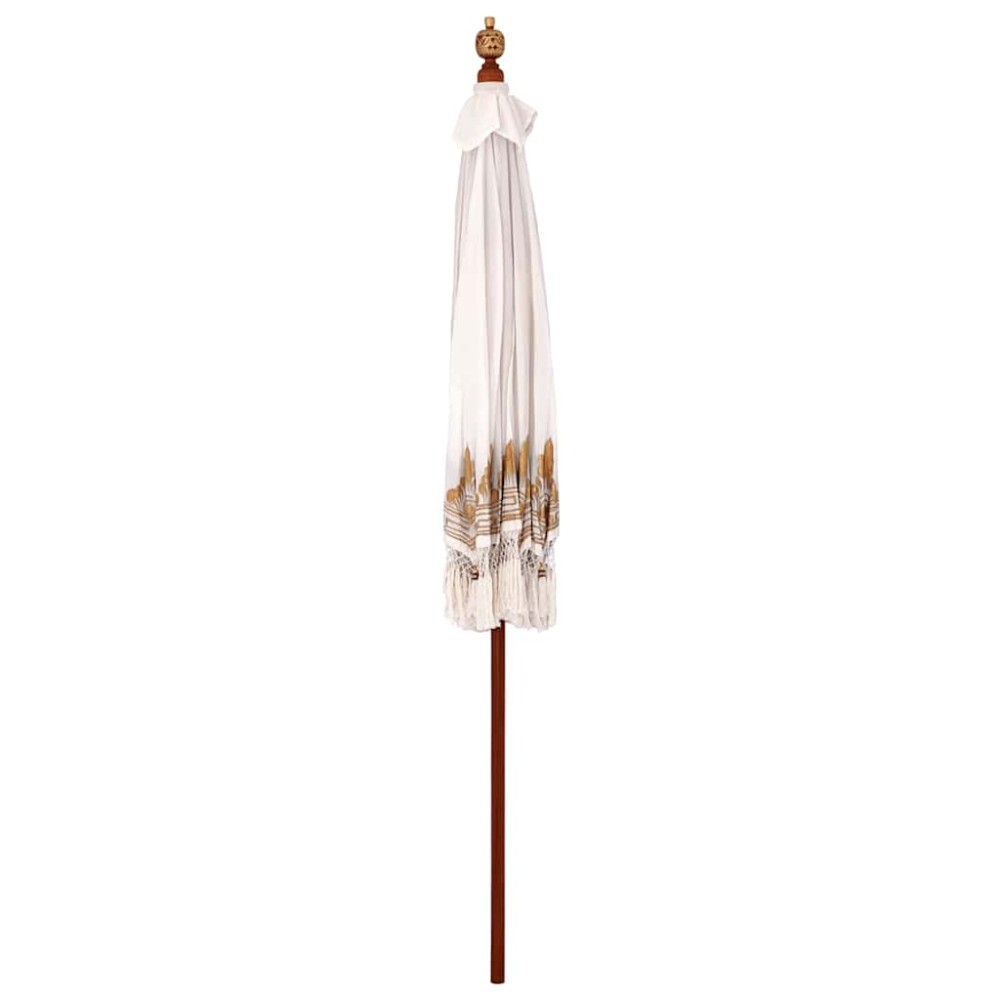 vidaXL Umbrelă de soare Manual Crem x 250 cm Bumbac și lemn masiv