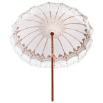 vidaXL Parasol Balinez Crem (210-220) x 260 cm Bumbac și lemn masiv vidaXL Parasol Balinez Crem (210-220) x 260 cm Bumbac și lemn masiv