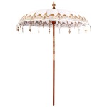 vidaXL Parasol Balinez Crem (180-190) x 260 cm Bumbac și lemn masiv vidaXL Parasol Balinez Crem (180-190) x 260 cm Bumbac și lemn masiv