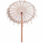 vidaXL Parasol Balinez Crem (180-190) x 260 cm Bumbac și lemn masiv vidaXL Parasol Balinez Crem (180-190) x 260 cm Bumbac și lemn masiv