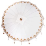 vidaXL Parasol Balinez Crem (180-190) x 260 cm Bumbac și lemn masiv vidaXL Parasol Balinez Crem (180-190) x 260 cm Bumbac și lemn masiv