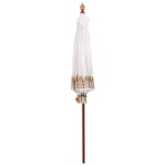 vidaXL Parasol Balinez Crem (210-220) x 260 cm Bumbac și lemn masiv vidaXL Parasol Balinez Crem (210-220) x 260 cm Bumbac și lemn masiv
