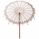 vidaXL Parasol Balinez Crem (210-220) x 260 cm Bumbac și lemn masiv vidaXL Parasol Balinez Crem (210-220) x 260 cm Bumbac și lemn masiv