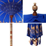 vidaXL Parasol Balinez albastru (210-220) x 260 cm vidaXL Parasol Balinez albastru (210-220) x 260 cm
