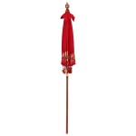 vidaXL Parasol Balinez Roșu (180-190) x 260 cm Bumbac și lemn masiv vidaXL Parasol Balinez Roșu (180-190) x 260 cm Bumbac și lemn masiv