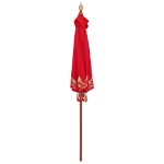 vidaXL Parasol Balinez Roșu (210-220) x 260 cm Bumbac și lemn masiv vidaXL Parasol Balinez Roșu (210-220) x 260 cm Bumbac și lemn masiv