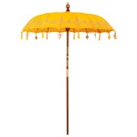 vidaXL Parasol Balinez Galben (180-190) x 260 cm Bumbac și lemn masiv vidaXL Parasol Balinez Galben (180-190) x 260 cm Bumbac și lemn masiv