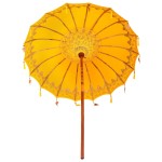 vidaXL Parasol Balinez Galben (180-190) x 260 cm Bumbac și lemn masiv vidaXL Parasol Balinez Galben (180-190) x 260 cm Bumbac și lemn masiv