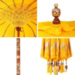 vidaXL Parasol Balinez Galben (180-190) x 260 cm Bumbac și lemn masiv vidaXL Parasol Balinez Galben (180-190) x 260 cm Bumbac și lemn masiv