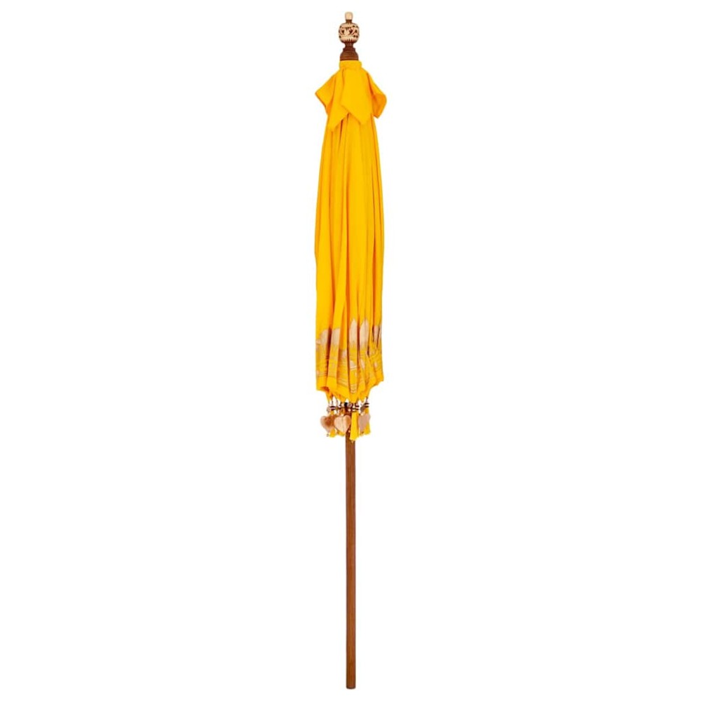vidaXL Umbrelă de soare Altele Manual Galben x 250 cm Bumbac și lemn