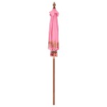vidaXL Parasol Balinez Roz (180-190) x 260 cm Bumbac și lemn masiv vidaXL Parasol Balinez Roz (180-190) x 260 cm Bumbac și lemn masiv