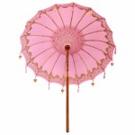 vidaXL Parasol Balinez Roz (180-190) x 260 cm Bumbac și lemn masiv vidaXL Parasol Balinez Roz (180-190) x 260 cm Bumbac și lemn masiv