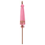 vidaXL Parasol Balinez Roz (210-220) x 260 cm Bumbac și lemn masiv vidaXL Parasol Balinez Roz (210-220) x 260 cm Bumbac și lemn masiv