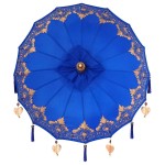 vidaXL Parasol Balinez albastru (90-100) x 260 cm Bumbac și lemn masiv vidaXL Parasol Balinez albastru (90-100) x 260 cm Bumbac și lemn masiv