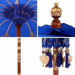 vidaXL Parasol Balinez albastru (90-100) x 260 cm Bumbac și lemn masiv vidaXL Parasol Balinez albastru (90-100) x 260 cm Bumbac și lemn masiv