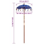 vidaXL Parasol Balinez albastru (90-100) x 260 cm Bumbac și lemn masiv vidaXL Parasol Balinez albastru (90-100) x 260 cm Bumbac și lemn masiv