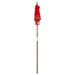 vidaXL Parasol Balinez Roșu (90-100) x 260 cm Bumbac și lemn masiv