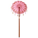 vidaXL Parasol Balinez Roz (90-100) x 260 cm Bumbac și lemn masiv vidaXL Parasol Balinez Roz (90-100) x 260 cm Bumbac și lemn masiv