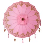 vidaXL Parasol Balinez Roz (90-100) x 260 cm Bumbac și lemn masiv vidaXL Parasol Balinez Roz (90-100) x 260 cm Bumbac și lemn masiv